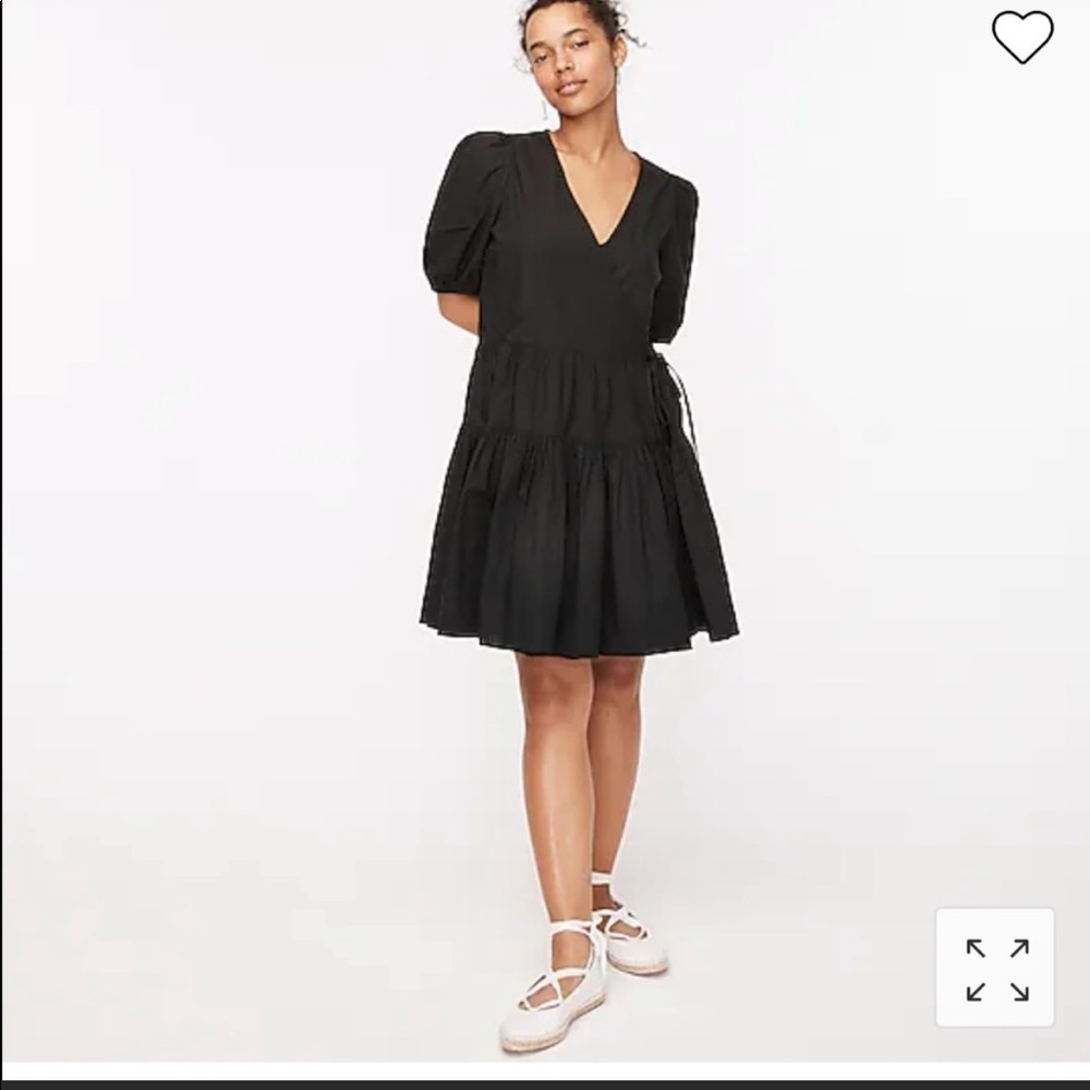 NWOT J. Crew Puff Sleeve Cotton Poplin Wrap Dress